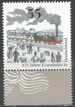Германия. 175 леn немецкой ж/дороге. 2010г. Mi#2833.