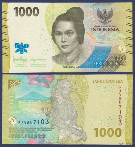 Индонезия, 1000 рупий 2022 г., P-W162 (FAV, национальная героиня Кут Меутия), UNC