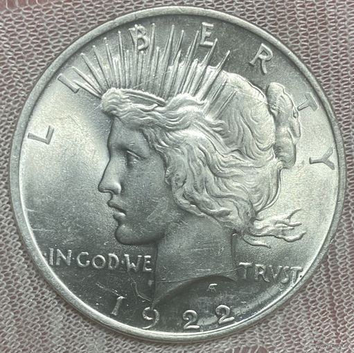 Монета 1 доллар 1922 год. США Мирный доллар. Состояние