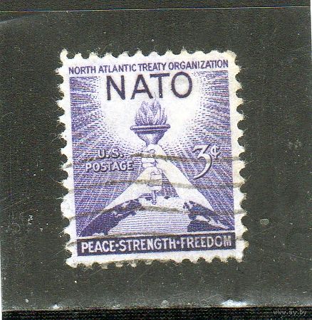 США.Ми-627.Факел свободы и глобус. Серия: Вопрос НАТО.1952.