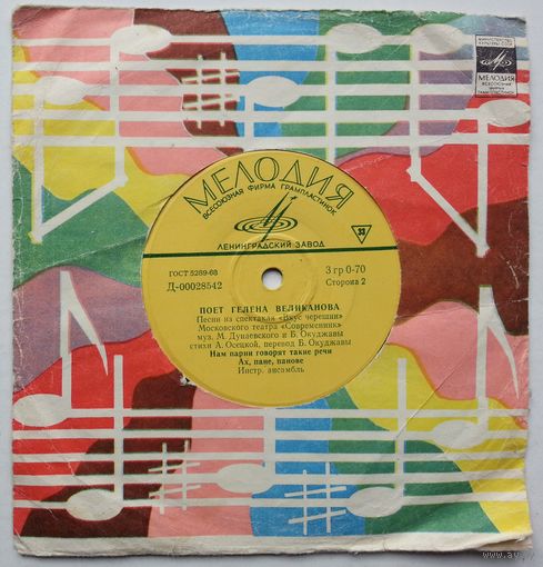 ЕР Гелена ВЕЛИКАНОВА - Песни из спектакля Вкус черешни Московского театра "Современник" (1970)