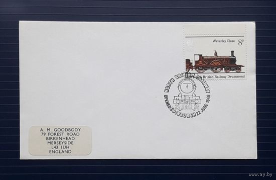 Великобритания 1976 Конверт. 130 летие Северо-британской железной дороге.СГ.