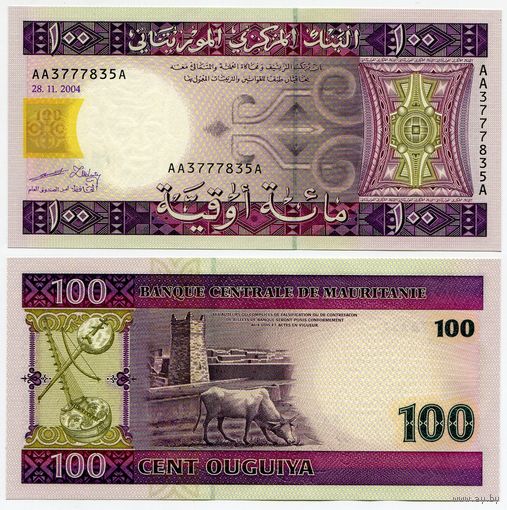 Мавритания. 100 угий (образца 2004 года, P10a, UNC)