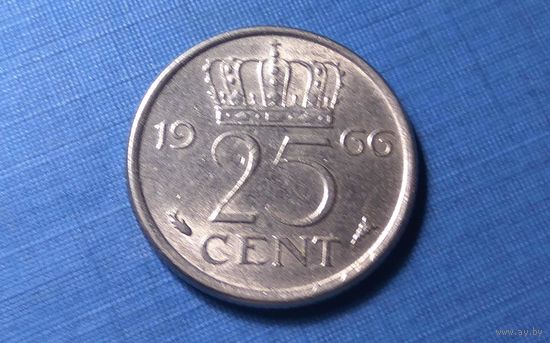 25 центов 1966. Нидерланды.