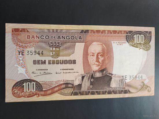 Ангола. 100  эскудо (образца 24.11.1972 года, подпись 7, P101)