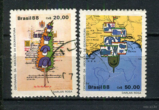 Бразилия - 1988 - Отмена рабства, 100 лет.  - [Mi. 2250-2251] - полная серия - 2 марки. Гашеные.  (Лот 26EQ)-T7P7