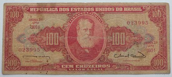 Бразилия 100 Крузейро 1963, F, 685