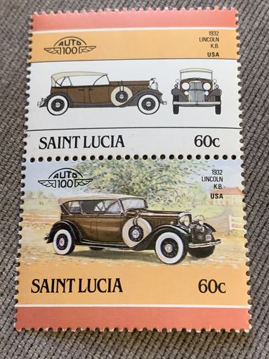 Сент-Люсия. Автомобили мира. Lincoln K.B. 1932. Марка из серии
