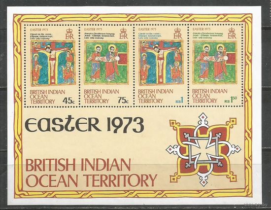 Британия в Индийском океане. Пасха. 1973г. St#50-53. Блок.
