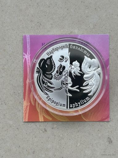 Надбородник безлистный. 20 рублей 2016. Серебро