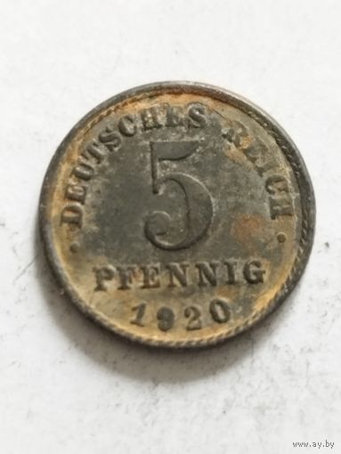 Германия 5 пфенинг 1920 J