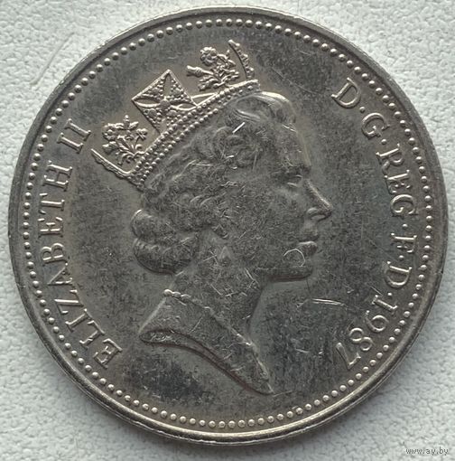 Великобритания 5 пенсов 1987 г. Состояние