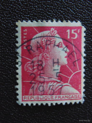 Марка Франция 1955 год Марианна.