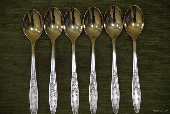 Ложки мельхиоровые ,чайные  6 шт  ( 14 см )
