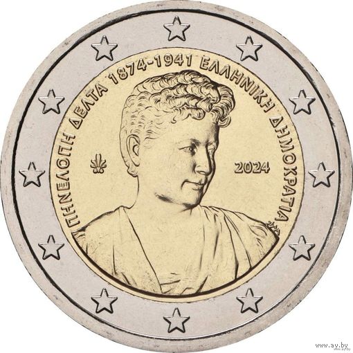 2 евро 2024 Греция Пенелопа Дельта UNC из ролла