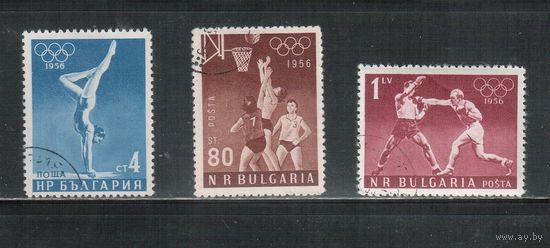 Болгария-1956, (Мих.996-1001) , гаш.,  Спорт, ОИ-1956 , 3 марки