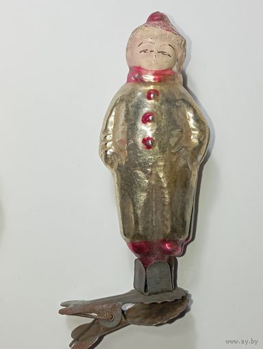 Ёлочная игрушка - Мальчик - клоун , СССР