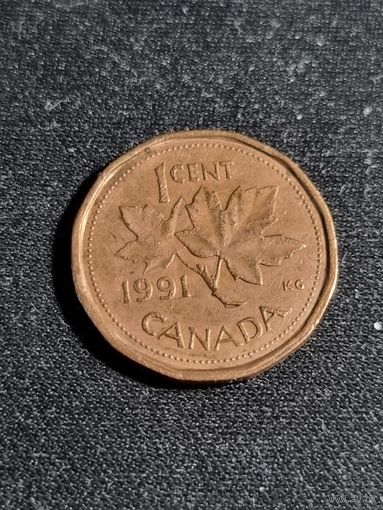 Канада 1 цент 1991