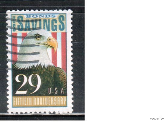 США-1991, (Мих.2131), гаш. , Облигации, Орел, Флаг(одиночка),