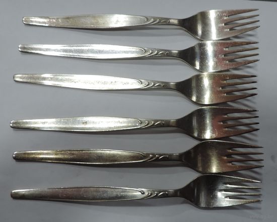 Вилки мельхиоровые. Германия 80-е годы. Длина 19.9 см. 6 шт.