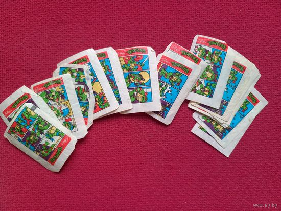 Вкладыши Turtles. 18 штук.