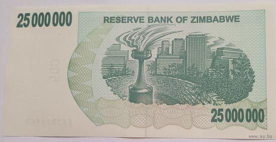 25 000 000 долларов. 2008г.Зимбабве