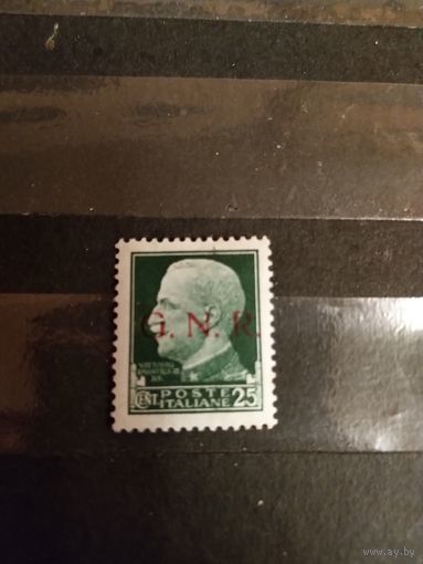 1943 Италия локальный выпуск командования национальной гвардии в Брешии чистая клей лёгкая наклейка король Виктор Эммануил (4-9)
