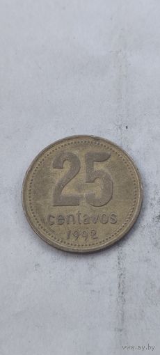 Аргентина 25 сентавос 1992