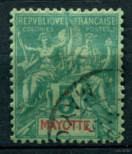 Французские колонии - Майотта - 1892/99г. - аллегория, 5 с - 1 марка - гашёная [Mi 4]. #4-W1-125-A-1