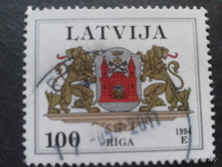 Латвия, 1994. Герб Риги. Mi-5,0 евро гаш.