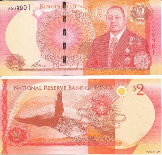 Тонга 2 паанга 2015 года UNC p44