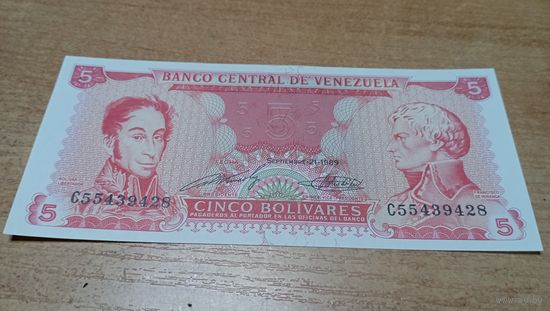 5 боливаров 1989 года Венесуэлы**9428