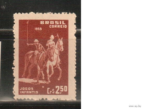 Бразилия -1959(Мих.957)  **  , Спорт, Лошади (одиночка)