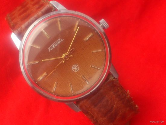 Часы РАКЕТА 2609 ДЖИНС КОРИЧНЕВЫЙ из СССР 1980-х в ДОСТОЙНОМ СОСТОЯНИИ