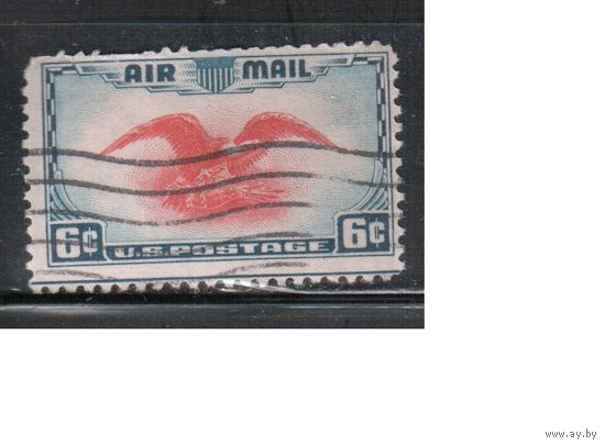 США-1938, (Мих.442), гаш.   , Авиапочта , Птицы, Орел, (одиночка)(1)