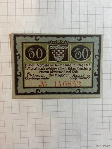 50 пфеннингов (нотгельды) г. Германия.
