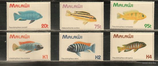 Малави-1994(Мих.634-639),  ** ,   Морская   Фауна , Рыбы, (полная серия)