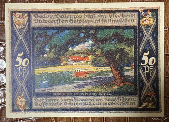 Нотгельд 50 пфеннигов 1921 год. Поппенбюттель. Веймарская республика