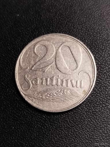 20 сантимов 1922. Хорошее состояние! С 1 рубля