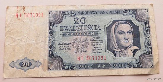 20 злотых 1948 г, Польша