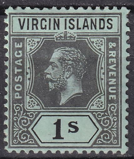197.BrK. Великобритания. Колонии. Виргинские острова. Стандарт. Георг V. 1913 г. 1Sh. Mi #41