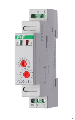 Реле времени программируемое PCR-513 F&F с задержкой выключения, монтаж на DIN-рейке