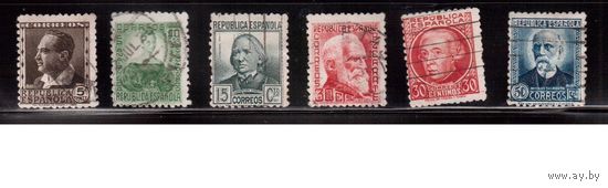 Испания-1934 (Мих.635-640)  гаш.  , Стандарт, Личности, (полная серия)