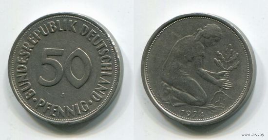 Германия. 50 пфеннигов (1974, буква J)