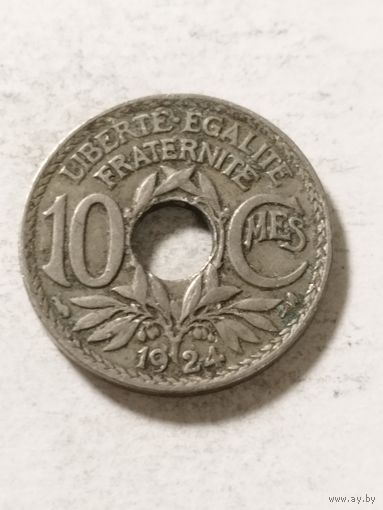 Франция 10 сантим 1924