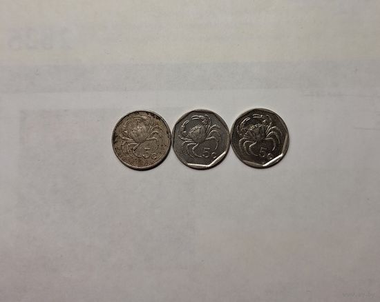 Мальта 5 центов 1986, 1998, 2001 (3шт) одним лотом