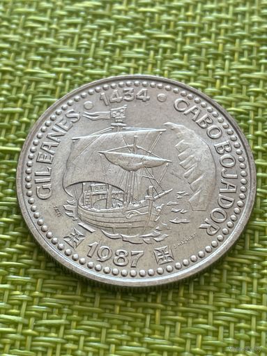 Португалия 100 эскудо 1987 г ( Мыс Кабо Баходор, корабль )