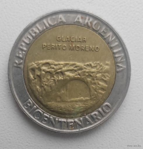 Аргентина 1 песо 2010_ KM# 160 _200 лет Аргентине - ледник Перито-Морено
