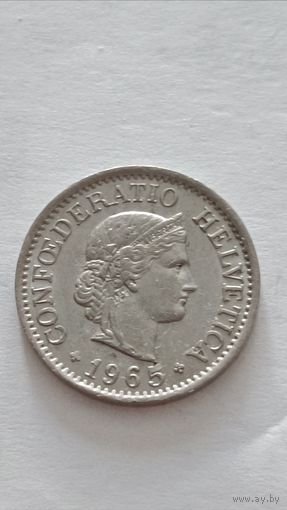 Швейцария. 10 раппен 1965 года.