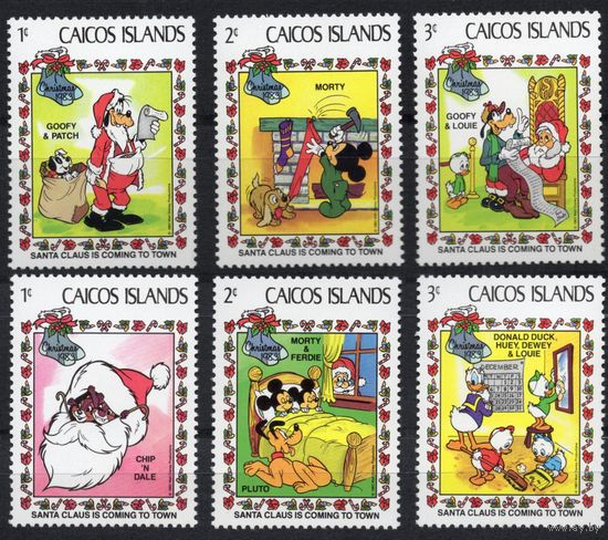Кайкос 1983. Мультики Дисней Mi 22-27 (6 марок из серии 9 марок)